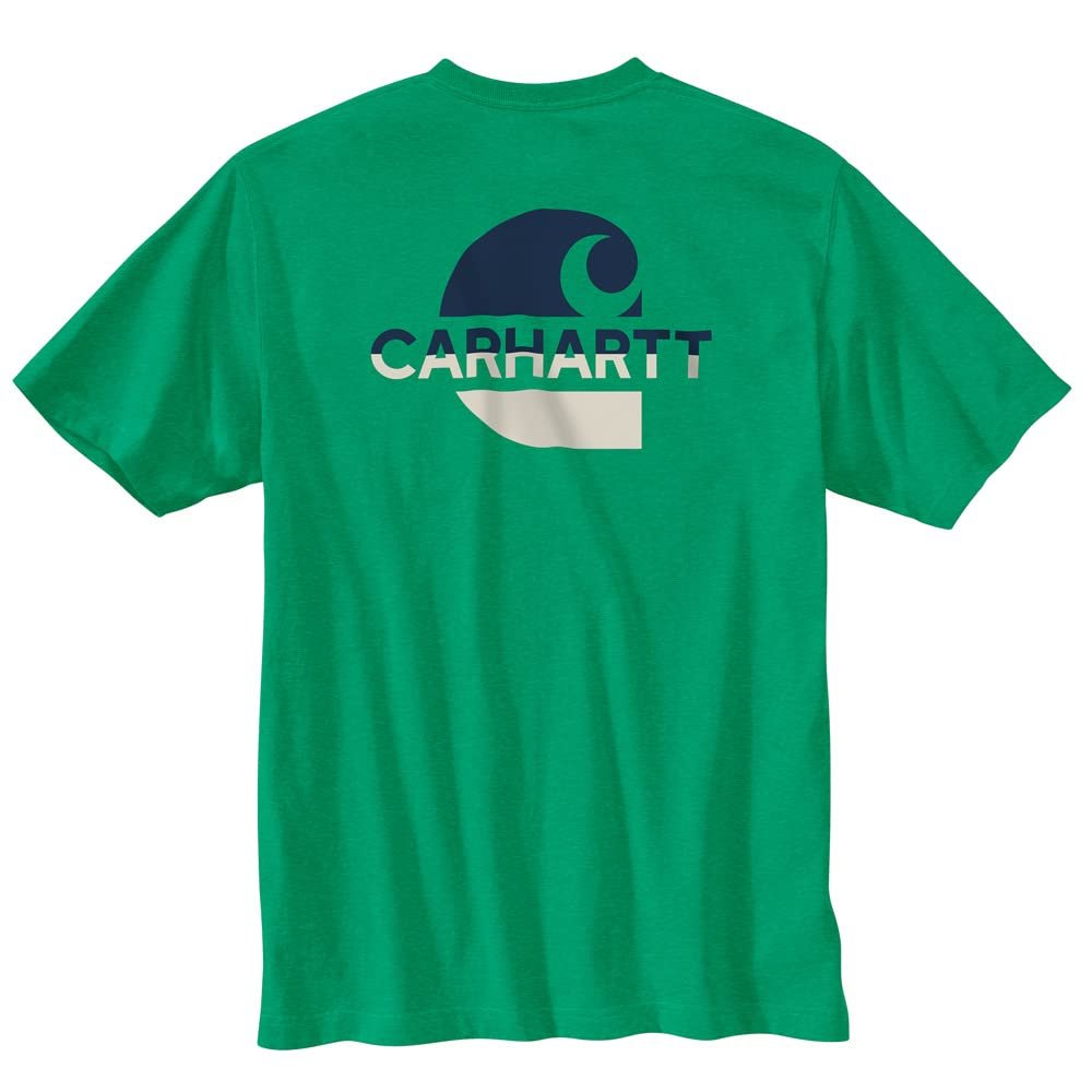 Carhartt Men's 105710 Loose Fit Heavyweight Short-Sleeve Pocket C Graphic T-Shi - 2X-Large Tall - Malachite