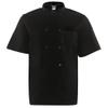 Fame 10 Button Mesh Back Short Sleeve Chef Coat C11PS - Black/LG (WFA83545BKLG) view 1