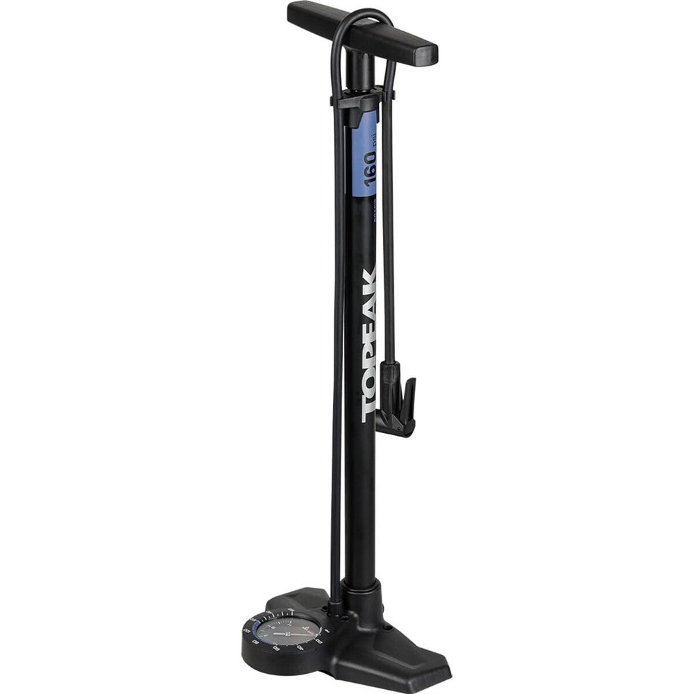 Topeak JoeBlow Roadie EX Floor Pump  High-Pressure Bike Pump for Road Tires | 160 psi / 11 bar | Steel Barrel, 3.5" Analog Gauge, SmartHead Presta/Schrader Compatibility