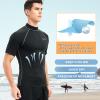 Tesuwel Rash Guard for Men Short Sleeve UPF 50+ Mens Swim Shirts UV Protection Mens Water Shirts for Swimming Surfing Compression Shirts Quick Dry High Wicking Anti Chafe 222 Black Grey S view 4