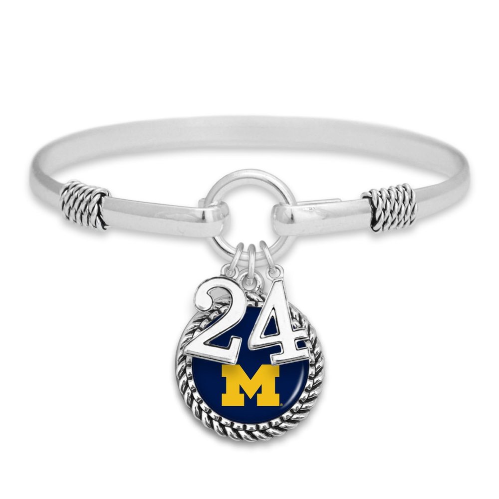Michigan Wolverines Graduation Year 2024 Silver Bracelet Jewelry Licensed UM
