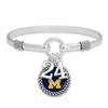 Michigan Wolverines Graduation Year 2024 Silver Bracelet Jewelry Licensed UM view 1