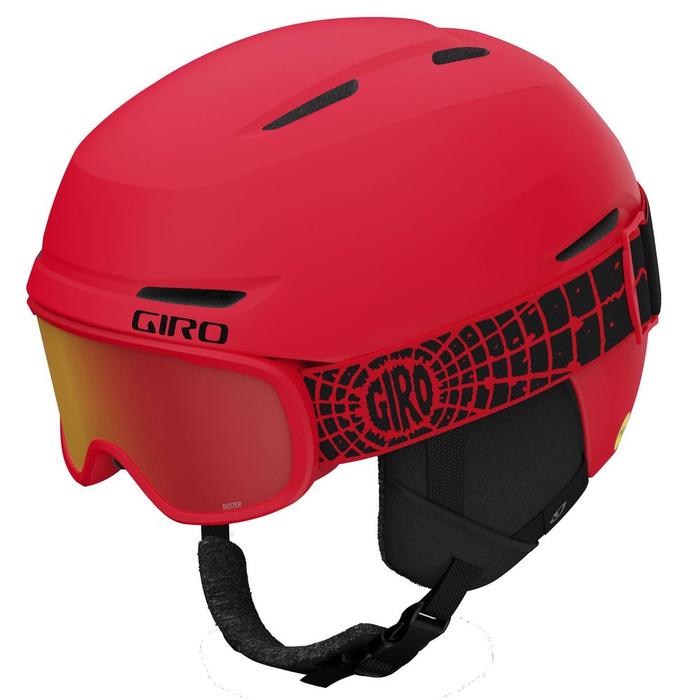 Giro Spur Combo Pack Toddler Ski Helmet - Snowboarding Helmet with Matching Goggles for Kids, Boys, and Girls - Matte Bright Red XS (48.5-52cm)