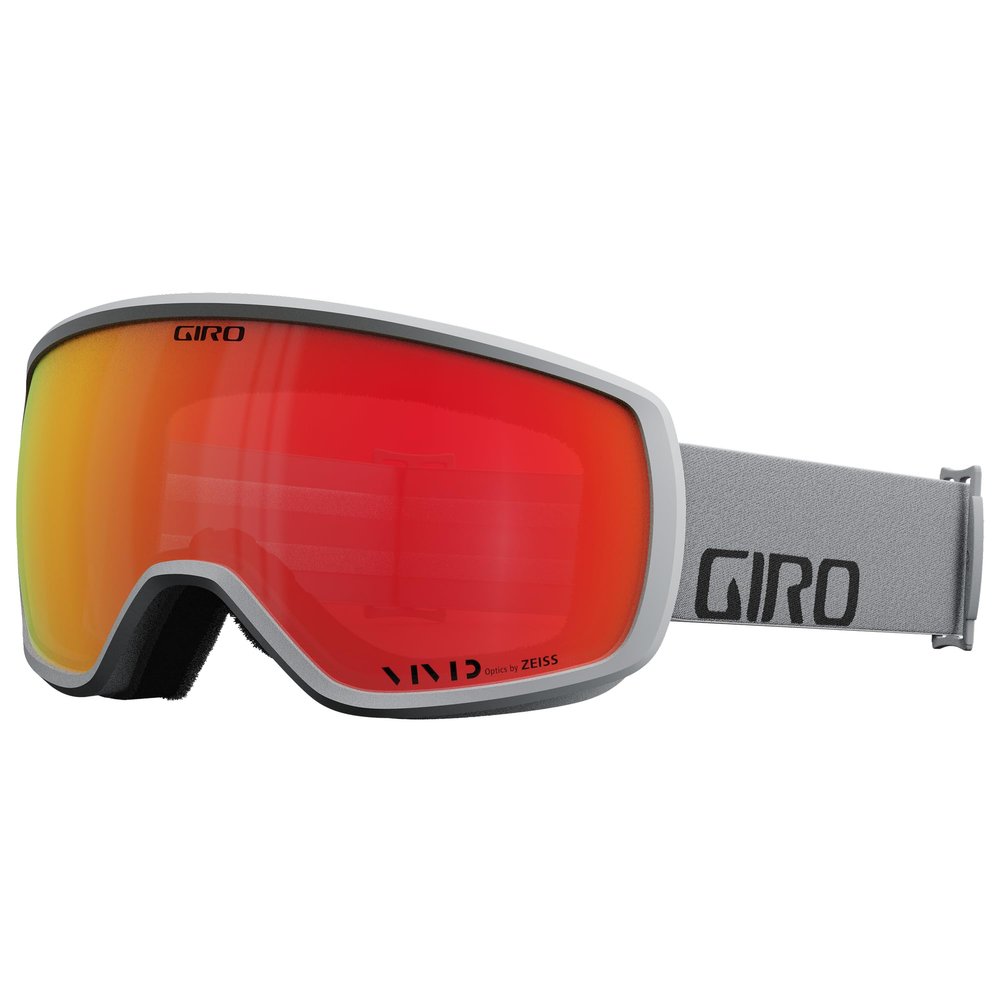 Giro Adult and Youth Balance II Ski and Snowboard Goggles - Grey Wordmark Strap with Vivid Ember Lens