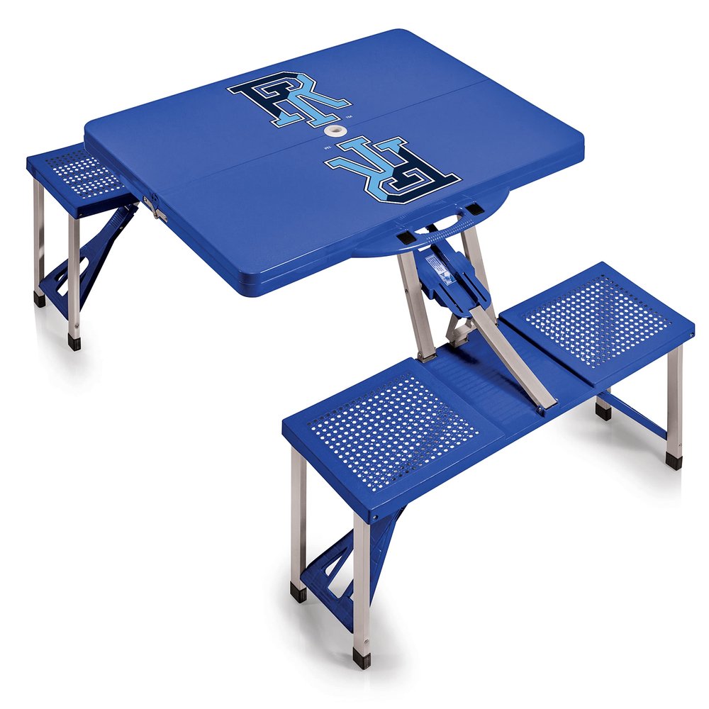 PICNIC TIME NCAA Rhode Island Rams Folding Picnic Table, Camping Table, Outdoor Table with Umbrella Hole, (Royal Blue)