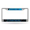 Rico Industries NFL Carolina Panthers 12" x 6" Silver Chrome Frame W' Decal Insert Car/Truck/SUV Auto Accessory view 1