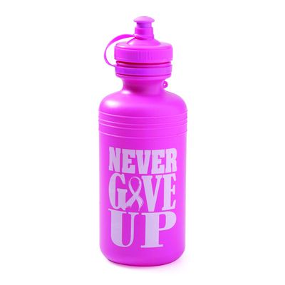 Fun Express Pink Ribbon Plastic Water Bottles, 12 Pieces