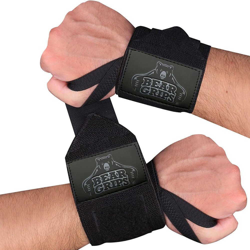 Bear Grips Wrist Wraps for Weightlifting | Weight Lifting Wrist Straps for Weightlifting | Extra Strength Gym Wrist Wraps | Two Wrist Wrap Per Pack | 12 & 18 | Lifting for Men & Women