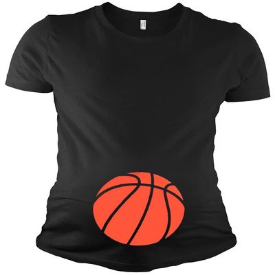 PandoraTees Maternity Basketball Tshirt, Maternity Basketball Pregnancy Announcement, Basketball Bump Pregnancy Tshirt (Black, XX-Large)