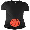 PandoraTees Maternity Basketball Tshirt, Maternity Basketball Pregnancy Announcement, Basketball Bump Pregnancy Tshirt (Black, XX-Large) view 1