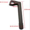 WEERAS Road Bike Stem Fixed Gear Bicycle Gooseneck Handlebar Stem 22.2x22.2x220mm (Black, 22.2mm) view 2