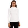 Loloda Women's Mock Neck Base Layer Top Long Sleeve Shirts Slim Fit Casual Pullovers Thermal Underwear Tops White Medium view 1