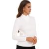 Loloda Women's Mock Neck Base Layer Top Long Sleeve Shirts Slim Fit Casual Pullovers Thermal Underwear Tops White Medium view 2
