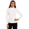 Loloda Women's Mock Neck Base Layer Top Long Sleeve Shirts Slim Fit Casual Pullovers Thermal Underwear Tops White Medium view 4