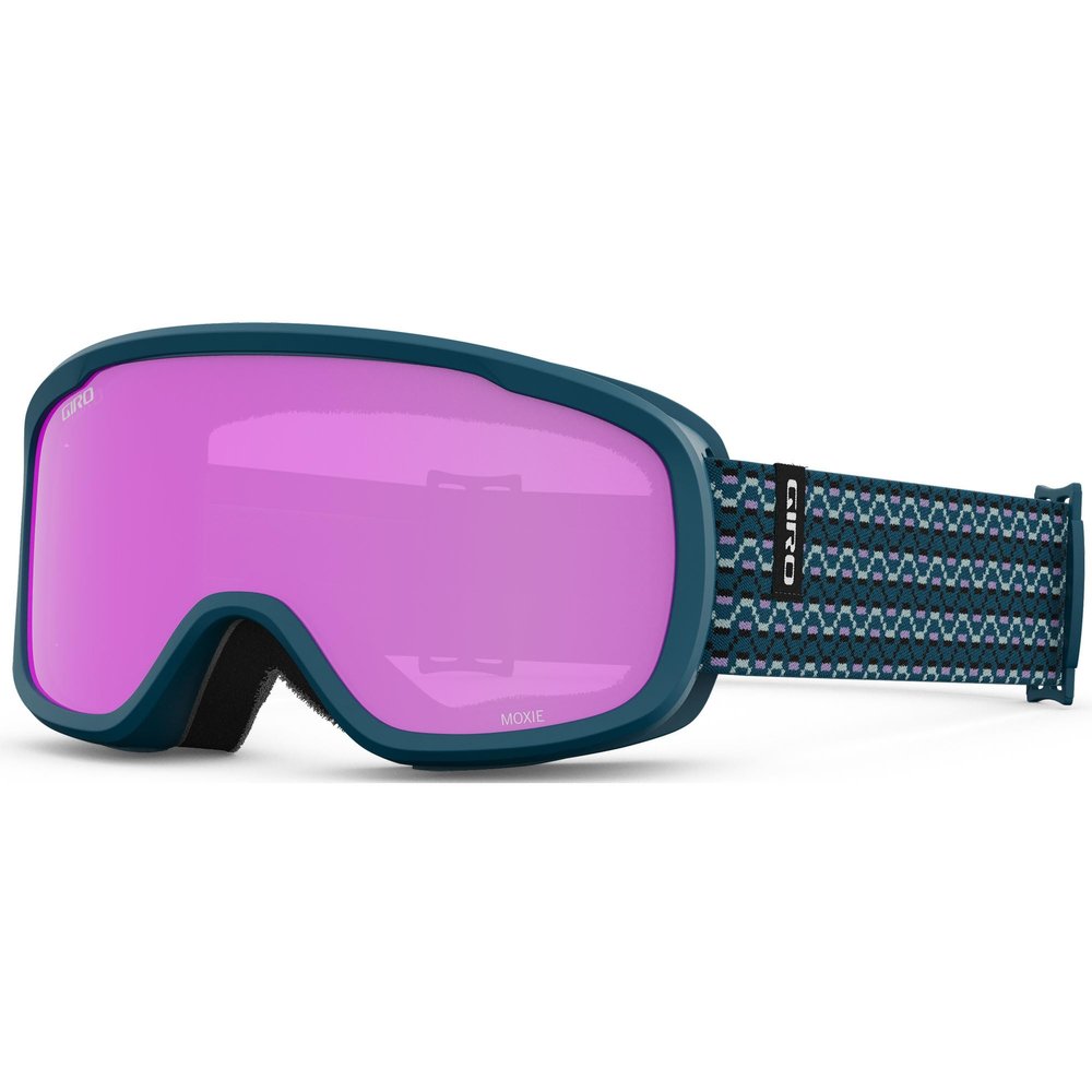 Giro Moxie Women's Snow Goggle - Harbor Blue Sequence Strap with Amber Pink/Yellow Lenses