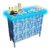 Folding Portable Party Bar w/Patented Multi-Color LED Lights, Hawaiian Graphic, Hawaiian Skirt, and Storage Shelf view 1