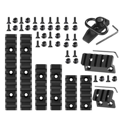 GOTICAL- 5 Products Combo KeyMod 45 Degree Offset Picatinny Rail Mount with KeyMod Modular, 7 Slots Key mod Rail and 5 Slots Aluminum Key mod Rail 13 Slots Key mod Swivel Mount(Combo of 5)