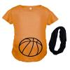 PandoraTees Maternity Basketball Tshirt, Maternity Basketball Pregnancy Announcement, Basketball Bump Pregnancy Tshirt (Orange, Small) view 1