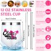 Irenare 4 Pcs Pink Cheerleader Gifts Cheer Stuff 12 oz Stainless Steel Tumbler Cup Makeup Bag Keychain Bracelet Set Gift Bulk for Cheerleader Coach Girls Women Sports Team Accessories view 2