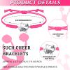 Irenare 4 Pcs Pink Cheerleader Gifts Cheer Stuff 12 oz Stainless Steel Tumbler Cup Makeup Bag Keychain Bracelet Set Gift Bulk for Cheerleader Coach Girls Women Sports Team Accessories view 4
