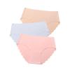 3 pcs/lot Seamless Panties Women Solid Sexy Underwear Mid Waist Briefs M to XXL (Color : red, Size : X-Large) view 1