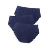 3 pcs/lot Seamless Panties Women Solid Sexy Underwear Mid Waist Briefs M to XXL (Color : Blue, Size : Medium)