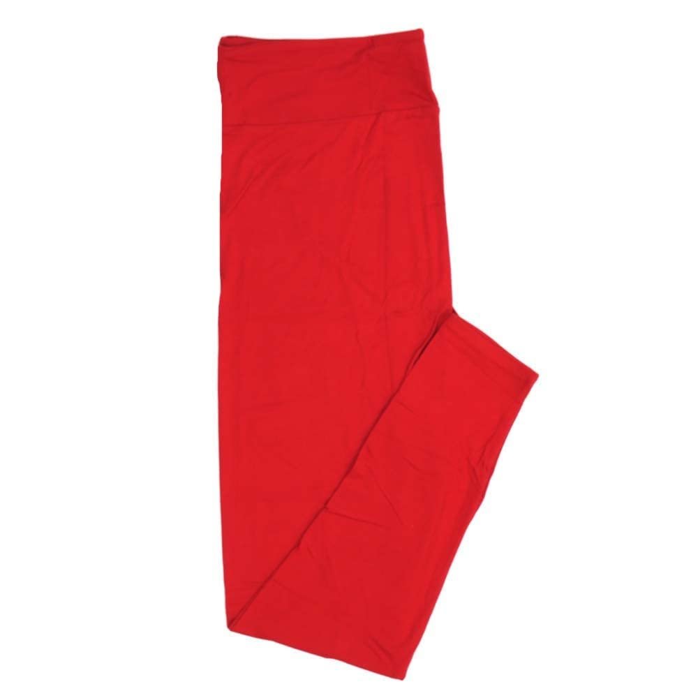 Lularoe Tween TW Valentines Solid Red Leggings fits Adult Sizes 00-0 3406-B