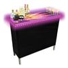 Folding Portable Party Bar w/Patented Multi-Color LED Lights, Prism Graphic, Black Skirt, and Storage Shelf view 1