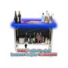 Folding Portable Party Bar w/Patented Multi-Color LED Lights, Prism Graphic, Black Skirt, and Storage Shelf view 2