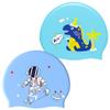 2 Pack Silicone Swimming Cap for Kids Waterproof Bathing Cap for Children Cartooon Astronaut Unicorn Pattern Swimming Cap for Boys and Girls Aged 5-12 view 1