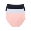 3 pcs/lot Seamless Panties Women Solid Sexy Underwear Mid Waist Briefs M to XXL (Color : Silver, Size : Medium)