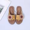 oiangi Sunflower Flip Flops for Women 2023 Summer Fashion Suede Thong Clip Toe Flat Sandals Cute Slippers Lightweight Comfy Outdoor Beach Travel Shoes Yellow view 4