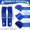 Yinder 4 Pcs Volleyball Knee Pad and Arm Sleeve Volleyball Accessories Stuff Forearm Elbow Sleeve Wrist Guard with Protection Pad and Thumb Hole for Women Men Adult(Small,Blue) view 2
