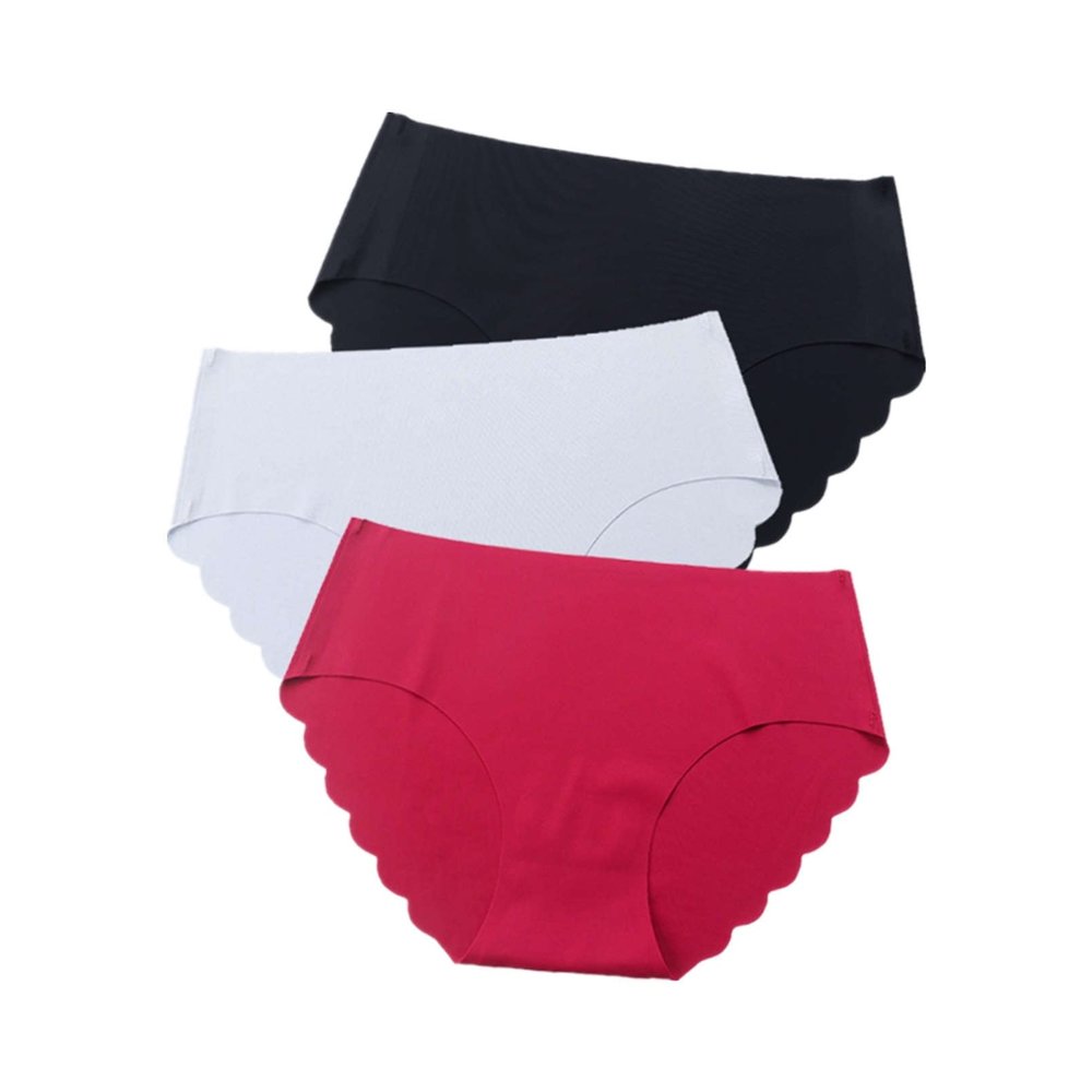 3 pcs/lot Seamless Panties Women Solid Sexy Underwear Mid Waist Briefs M to XXL (Color : Sky Blue, Size : XX-Large)