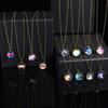 Yocoyee Galaxy Planet Pendant Necklace Glow in Dark Double Side Glass Crystal Ball Moon Earth Astronomy Universe Necklace Luminios Gemstone Necklace for Women Men Friends Gift-Map view 3