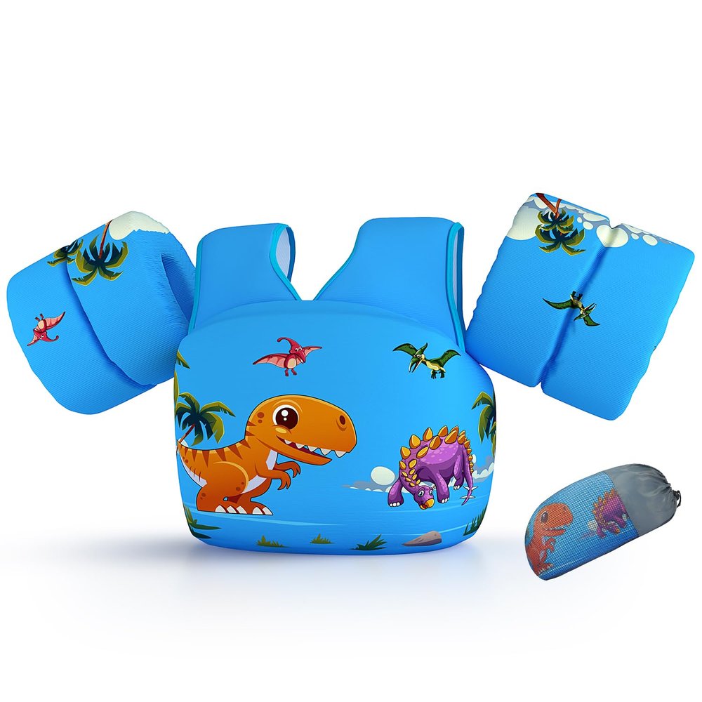 REALIKE Kids Swim Vest for Toddler Floaties Swimming Aids with Shoulder Harness Arm Wings for Children/Infant/Baby,Sea Beach/Pool/Lake, Suitable for 28-70lbs Boys/Girls