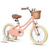 Petimini 16 Inch Little Kids Bike for Age 4 5 6 7 Years Old Girls Retro Vintage Style Bicycles with Basket Training Wheels and Bell, Peach view 1