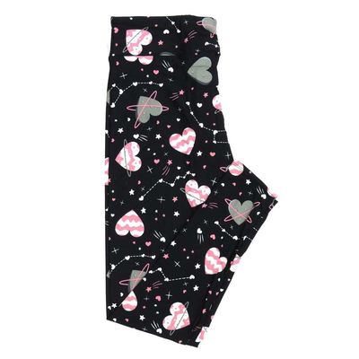 Lularoe Tween TW Valentines Space Hearts Zodiac Signs Big Dipper Constellations Black White Pink Stars Leggings fits Adult Sizes 00-0 3405-E