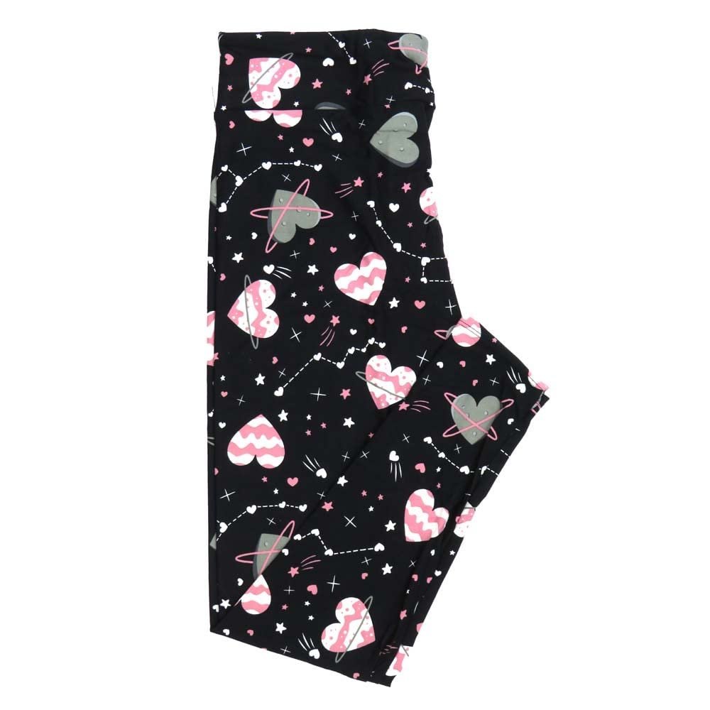 Lularoe Tween TW Valentines Space Hearts Zodiac Signs Big Dipper Constellations Black White Pink Stars Leggings fits Adult Sizes 00-0 3405-E