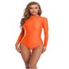 Bciopll Adult Ballet Dance Leotard Turtleneck Long Sleeve Spandex Bodysuit Tops for Women Dance Clothes Women Orange L(height170-175cm) view 1