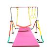 Gymnastics Training Bar for Kids Home Folding Expandable Kip Bar 5 in 1 Set + 6x2 Tumble Mat, Swing Seat, 2X Trapeze Rings, Horizontal Bar Junior Gymnastic Equipment Monkey Bars Jungle Gym Yellow view 2
