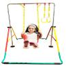 Gymnastics Training Bar for Kids Home Folding Expandable Kip Bar 5 in 1 Set + 6x2 Tumble Mat, Swing Seat, 2X Trapeze Rings, Horizontal Bar Junior Gymnastic Equipment Monkey Bars Jungle Gym Yellow view 4