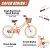 Petimini 20 Inch Girls Bike for Age 6 7 8 9 Years Old Big Kids Retro Vintage Style Bicycles with Basket Dual Hand Brake and Bell, Pach view 2