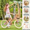 Petimini 20 Inch Girls Bike for Age 6 7 8 9 Years Old Big Kids Retro Vintage Style Bicycles with Basket Dual Hand Brake and Bell, Pach view 3