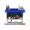 Black Folding Portable Party Bar w/Patented Multi-Color LED Lights, Black Skirt, and Storage Shelf - Single Set view 2