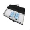 Black Folding Portable Party Bar w/Patented Multi-Color LED Lights, Black Skirt, and Storage Shelf - Single Set view 3