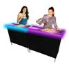 PARTYPONG Prism Folding Portable Party Bar w/Patented Multi-Color LED Lights, Black Skirt, and Storage Shelf - Avoid Illegal Chinese Counterfeits - Double Set view 1