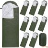 Macarrie 10 Pcs Bulk Sleeping Bags for Homeless Donation Shelter Adults 0 Degree Waterproof Sleeping Bags with Compression Sack for Cold Weather Emergency Hiking Camping Warm(Green) view 1