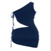 Sastianaen Women Vintage Print Two Piece Skirt Set Y2K Off Shoulder Tube Tops Slim Fit Crop Camis Mini Skirts Outfits Party Clubwear(A3-Blue,S) view 3