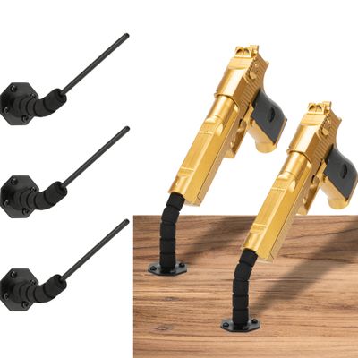 45 Degree Handgun Hanger, Pistol Accessories Concealed Storage Display Rack Solid Steel Gun Holder Universal Handgun Organizer for Safe Cabinetm, Works for Handguns .22 Cal and Larger (3 Pack)